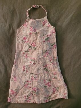 Baby Gap Girls Patchwork Floral Halter Dress Size 4T Pink Cottagecore